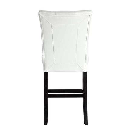 Hussein - Counter Height Chair (Set of 2) - White PU & Black Finish ACME 