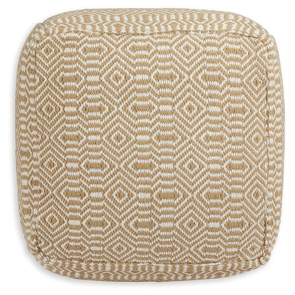 Adamont - Tan / Ivory - Pouf Signature Design by Ashley® 