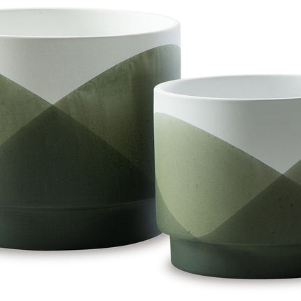 Ardenridge - Green / White - Planter Set (Set of 2) Signature Design by Ashley® 