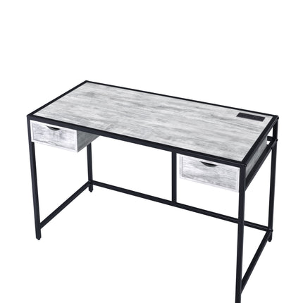 Wearn - Writing Desk - Weathered Gray & Black Finish ACME 