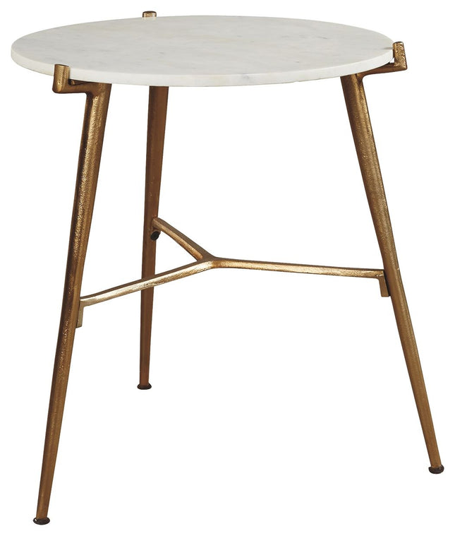 Chadton - White / Gold Finish - Accent Table Ashley Furniture 