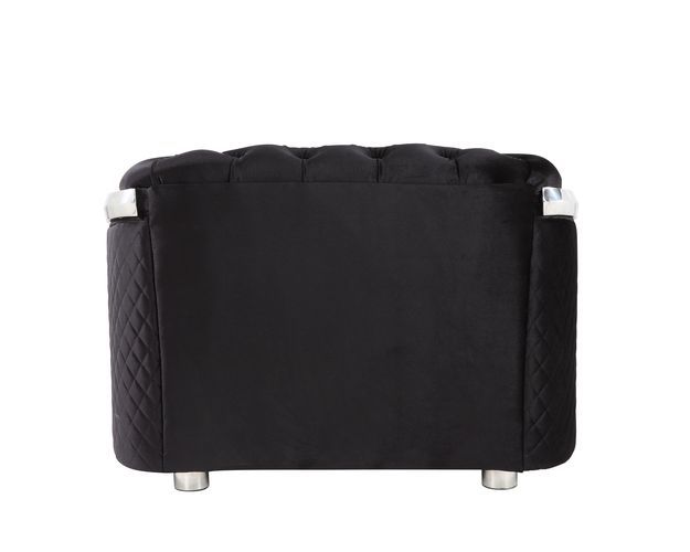 Pyroden - Chair - Black Velvet & Chrome Finish ACME 