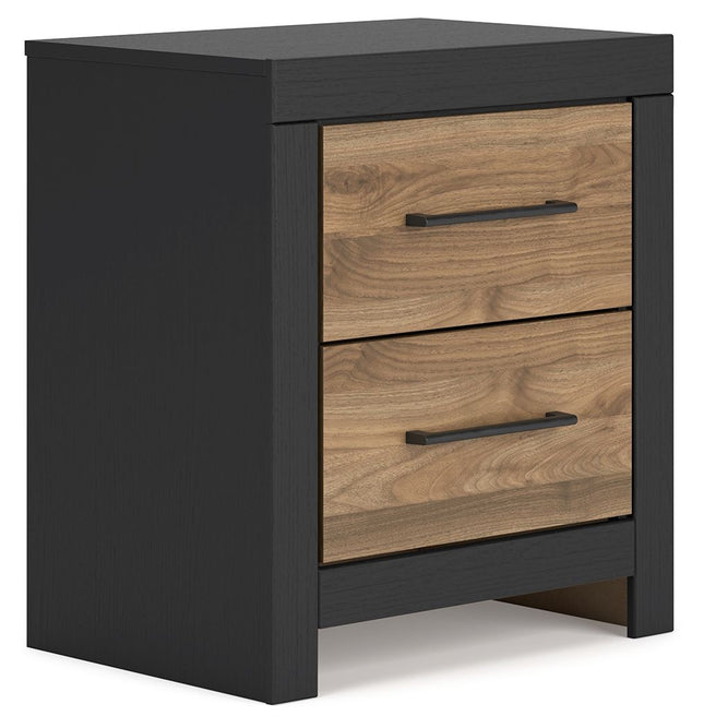 Vertani - Black / Honey Brown - Two Drawer Night Stand - Tony's Home Furnishings