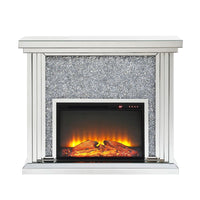 Noralie - Fireplace - Mirrored & Faux Diamonds - 40