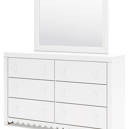 Mollviney - White - Dresser And Mirror Signature Design by Ashley® 