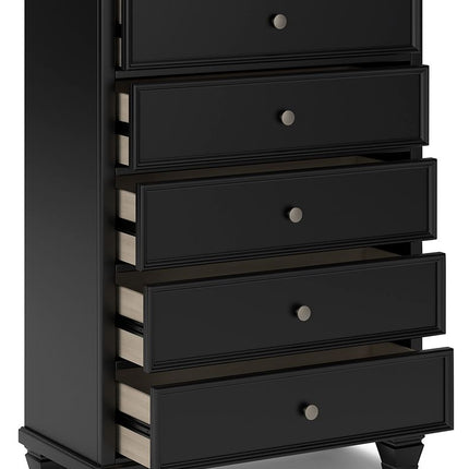 Lanolee - Black - Five Drawer Chest Signature Design by Ashley® 