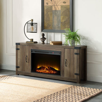 Tobias - Fireplace - Rustic Oak Finish - 25" ACME 