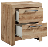 Hyanna - Tan Brown - Two Drawer Night Stand Signature Design by Ashley® 