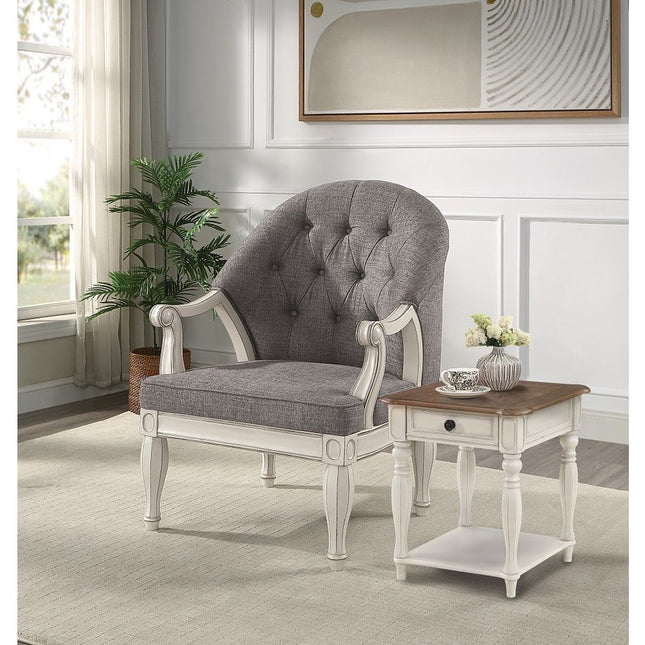 Florian - Chair - Gray & Antique White - Tony's Home Furnishings