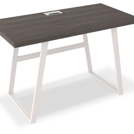 Dorrinson - White / Black / Gray - Home Office Desk Ashley Furniture 