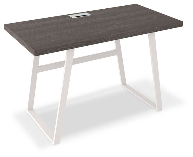 Dorrinson - White / Black / Gray - Home Office Desk Ashley Furniture 