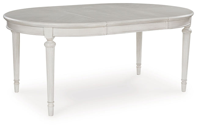 Montelaine - Antique White - Oval Dining Room Extension Table Benchcraft® 