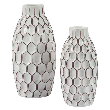 Dionna - White - Vase Set (Set of 2) Ashley Furniture 