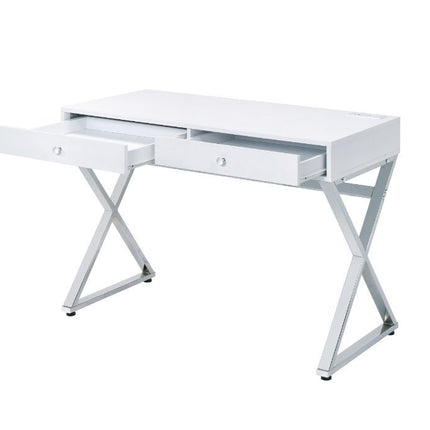 Coleen - Desk - White & Chrome Finish ACME 