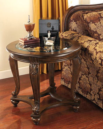 Norcastle - Dark Brown - Round End Table Ashley Furniture 