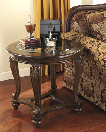 Norcastle - Dark Brown - Round End Table Ashley Furniture 