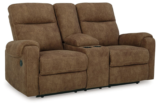 Edenwold - Brindle - Dbl Reclining Loveseat With Console - Tony's Home Furnishings