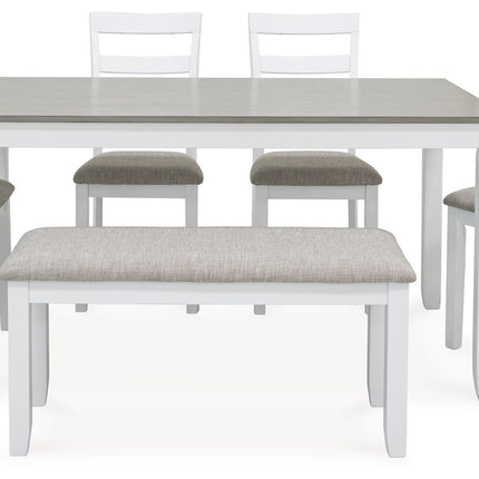 Stonehollow - White / Gray - Rectangular Drm Table Set (Set of 6) Signature Design by Ashley® 