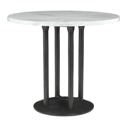 Centiar - Black / Gray - 5 Pc. - Counter Table, 4 Upholstered Barstools Signature Design by Ashley® 