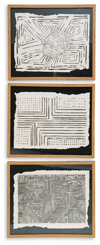 Thumbnail for Wonderstow - Black / Beige - Wall Art Set (Set of 3) - Tony's Home Furnishings