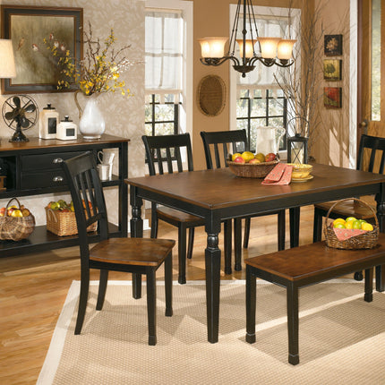 Owingsville - Black / Brown - Large Dining Room Bench Signature Design by Ashley® 