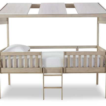 Wrenalyn - White / Brown / Beige - Twin Loft Bed With Roof Panels Signature Design by Ashley® 