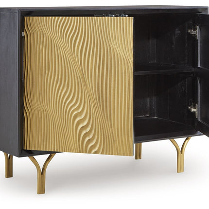 Tayner - Black / Gold Finish - Accent Cabinet Signature Design by Ashley® 