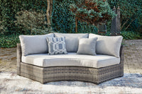 Thumbnail for Harbor Court - Gray - Curved Loveseat With Cushion - Tony's Home Furnishings