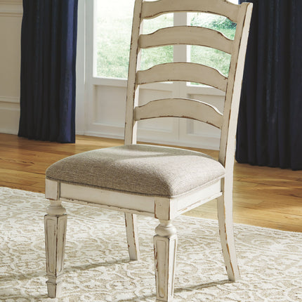 Realyn - Chipped White - Dining Uph Side Chair (Set of 2) - Ladderback Ashley Furniture 