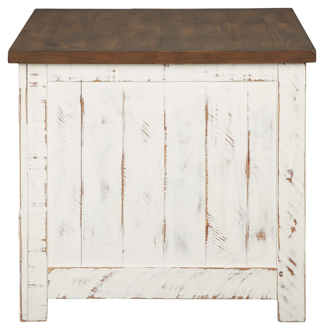 Wystfield - White / Brown - Rectangular End Table - 2 Doors - Tony's Home Furnishings