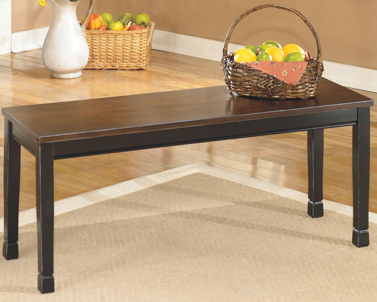 Owingsville - Black / Brown - Large Dining Room Bench - Tony's Home Furnishings
