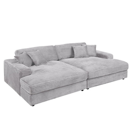 Hilde - Sectional Sofa With 4 Pillows - Gray ACME 