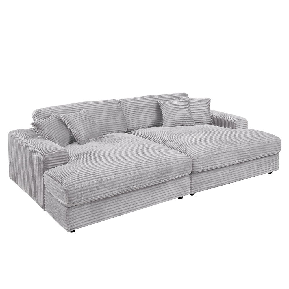 Hilde - Sectional Sofa With 4 Pillows - Gray ACME 