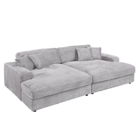 Hilde - Sectional Sofa With 4 Pillows - Gray ACME 