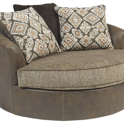 Abalone - Chocolate - Oversized Swivel Accent Chair Ashley Furniture 