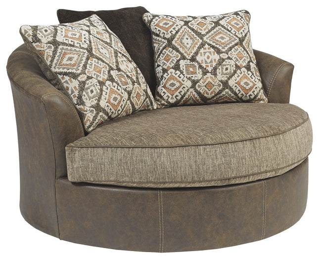 Abalone - Chocolate - Oversized Swivel Accent Chair Ashley Furniture 