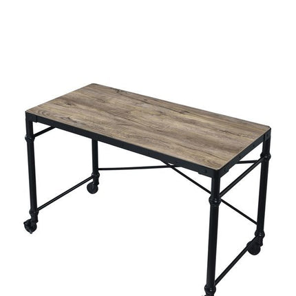 Oklarth - Writing Desk - Rustic Oak & Black Finish ACME 