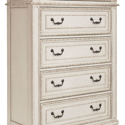 Realyn - White / Brown / Beige - Five Drawer Chest Ashley Furniture 