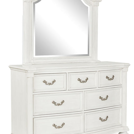 Montelaine - Antique White - Dresser And Mirror Benchcraft® 