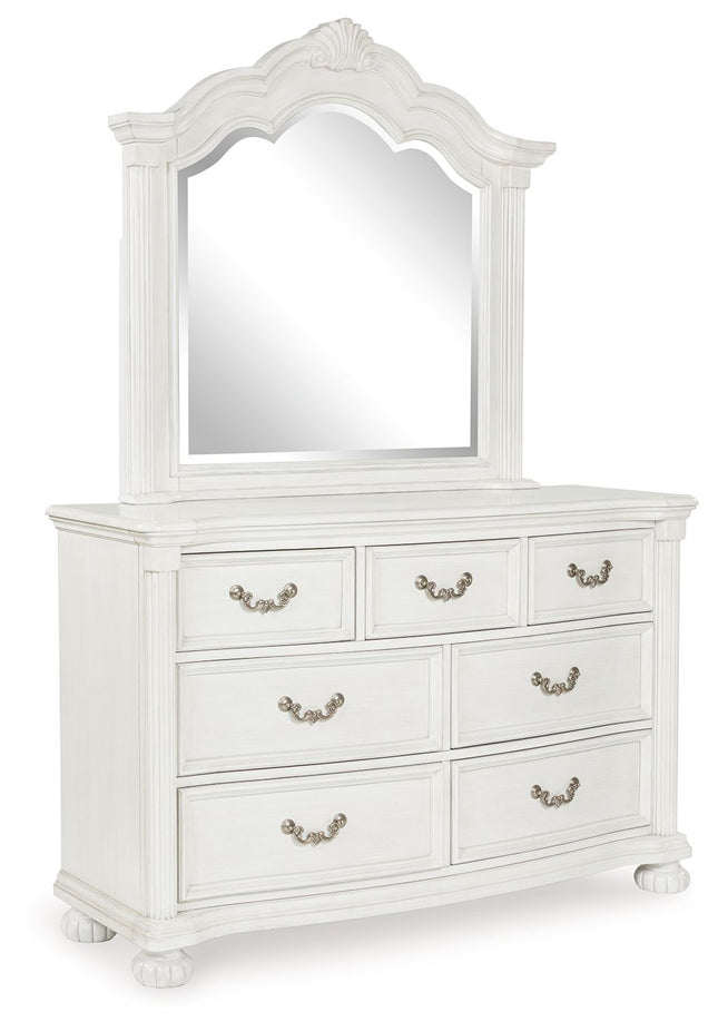 Montelaine - Antique White - Dresser And Mirror Benchcraft® 