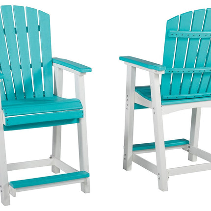 Eisely - Turquoise / White - Barstool (Set of 2) Ashley Furniture 