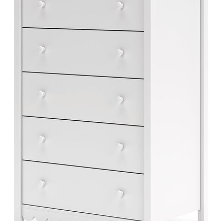 Hallityn - White - Five Drawer Chest Signature Design by Ashley® 