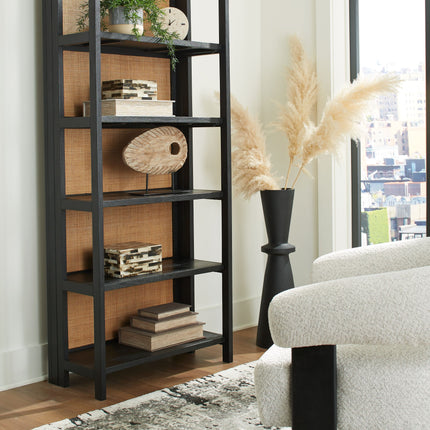 Abyard - Black / Natural - Bookcase Signature Design by Ashley® 