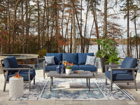 Gali - Gray / Blue - Sofa / Chairs / Table Set (Set of 4) Signature Design by Ashley® 