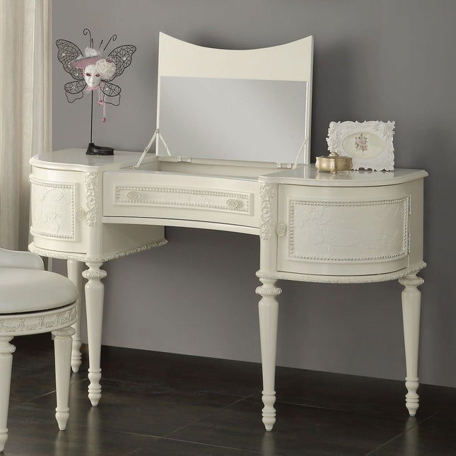 Dorothy - Vanity Desk & Mirror - Ivory - Tony's Home Furnishings