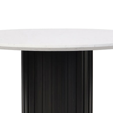 Jaramillo - Round Dining Table With Engineered Marble Top - Black ACME 