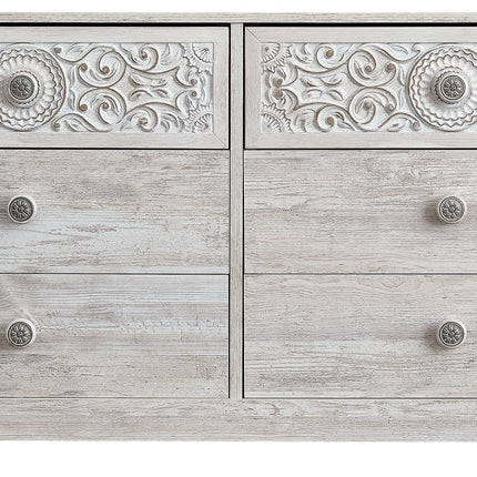 Paxberry - Whitewash - Six Drawer Dresser - Weatherworn Signature Design by Ashley® 