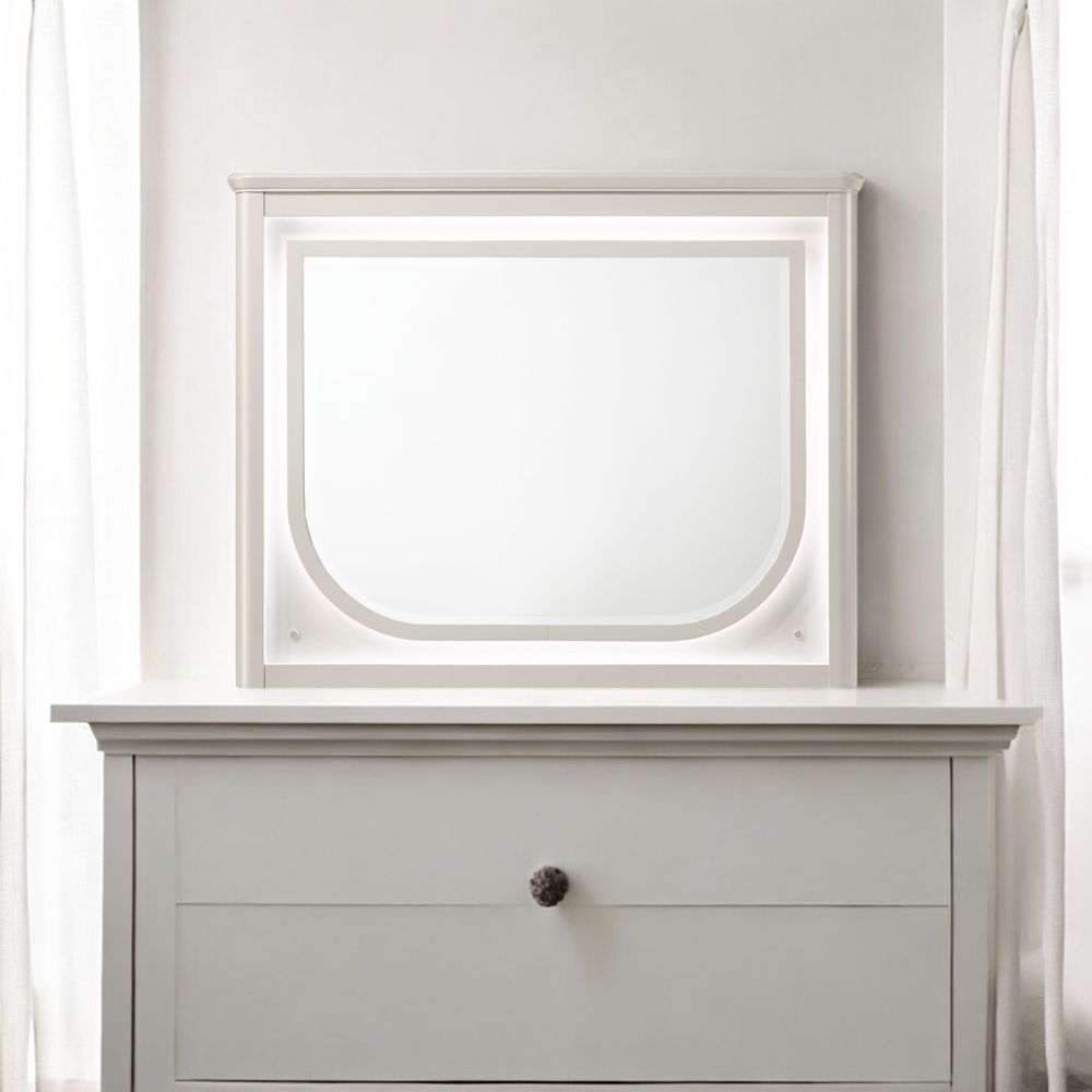 Laveda - Mirror With LED - Pearl White Finish - Tony's Home Furnishings