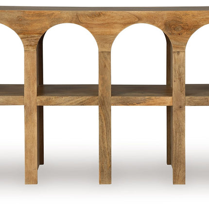 Luzmanacy - Natural Brown - Console Sofa Table Signature Design by Ashley® 