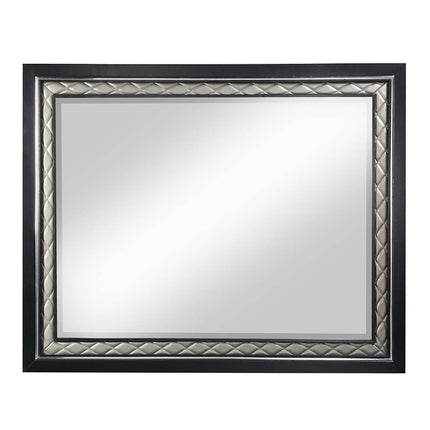 Nicola - Mirror - Silver PU & Black Finish ACME 